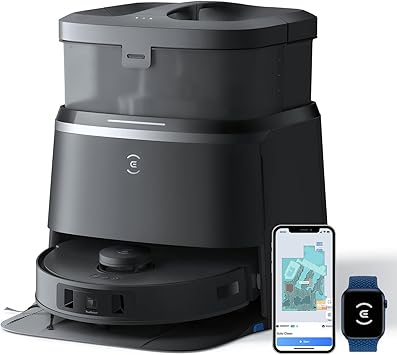 ECOVACS Deebot T30 Omni Robot Vacuum Cleaner with Wiping Function, Mini Station Vacuum Cleaner Robot, 11,000 PA Suction Power, Adaptive Edge Cleaning with TruEdge™ Mopping Technology, ZeroTangle™