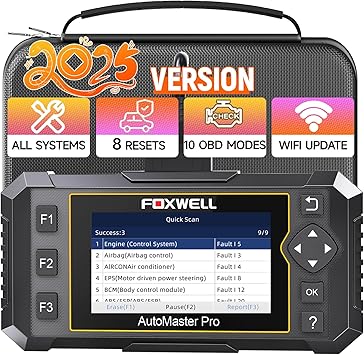 FOXWELL OBD2 Scanner NT624 Elite All System 8 Reset Car Scanner ABS/SAS/TPS/Oil/EPB/BRT Code Reader WiFi Lifetime Update Diagnostic Tool for All Vehicles with Battery Test